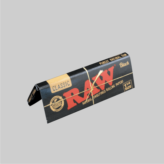 Raw Black 1 1/4 Rolling Papers - 1235 Smokes